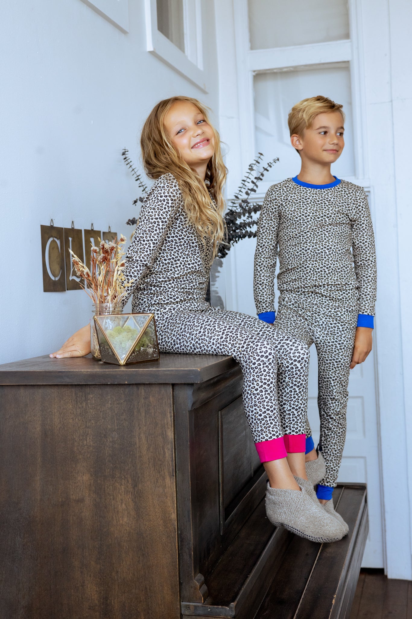 Bamboo Leopard Print Footie