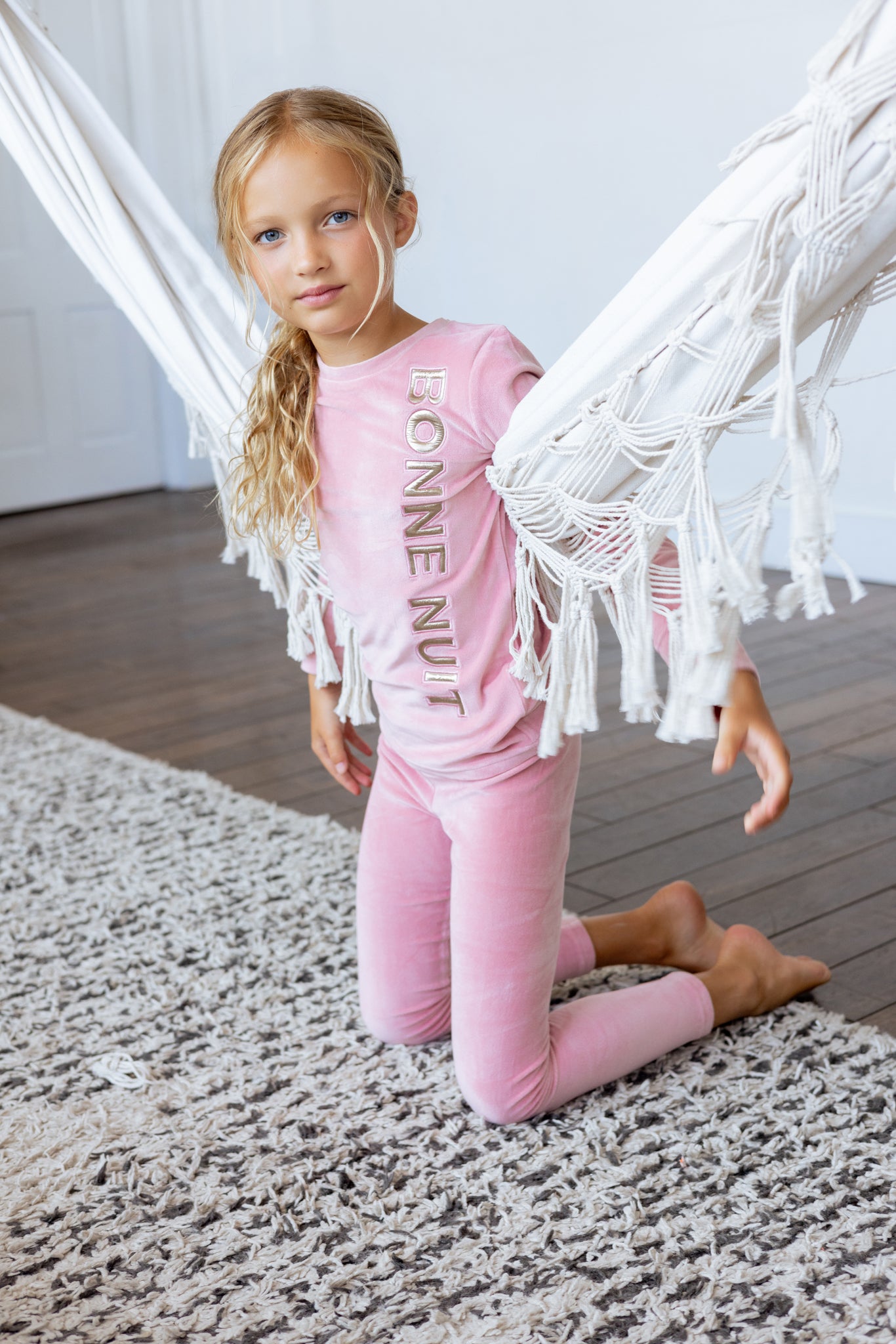 Velour Puffy Letters Loungewear Set