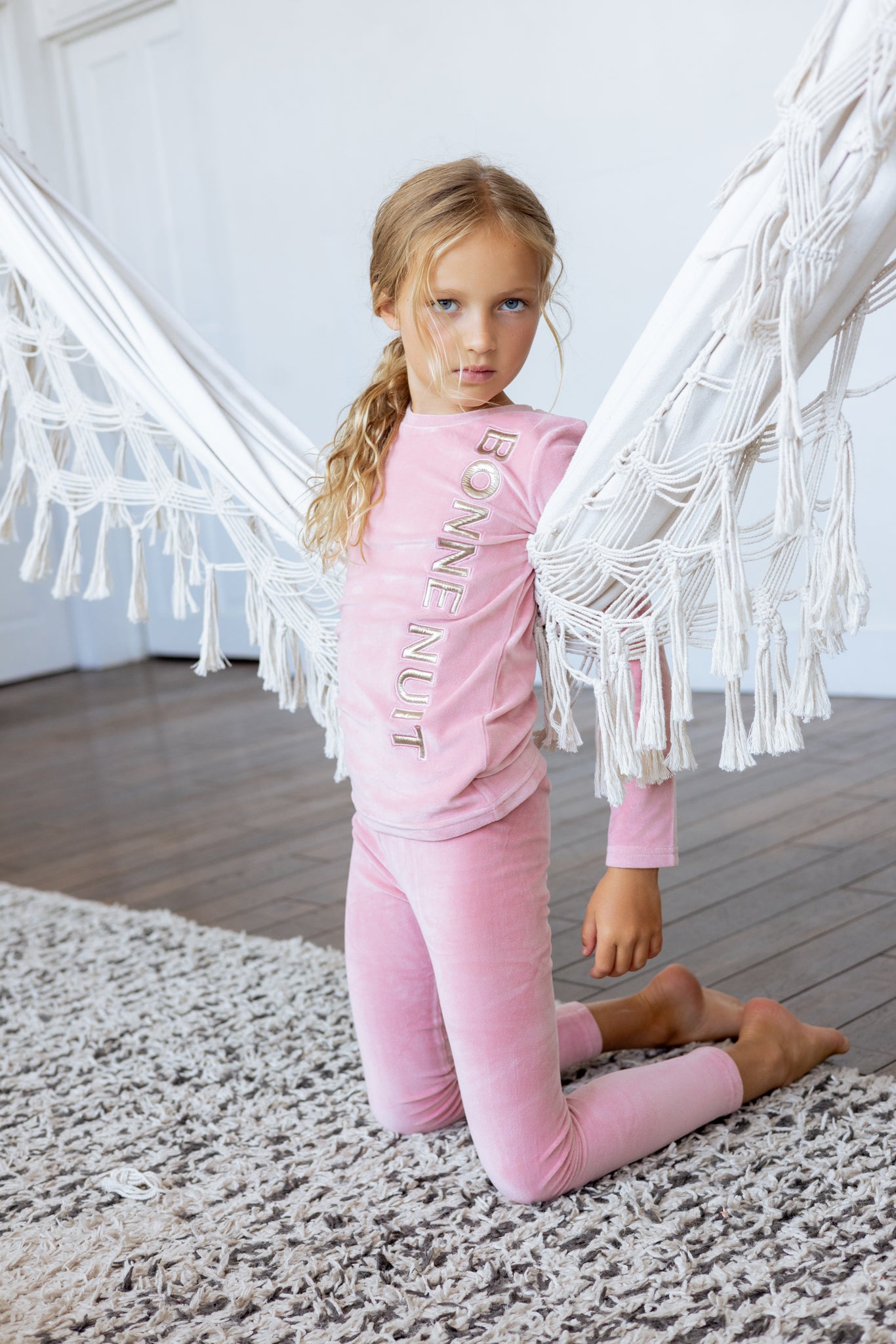 Velour Puffy Letters Loungewear Set