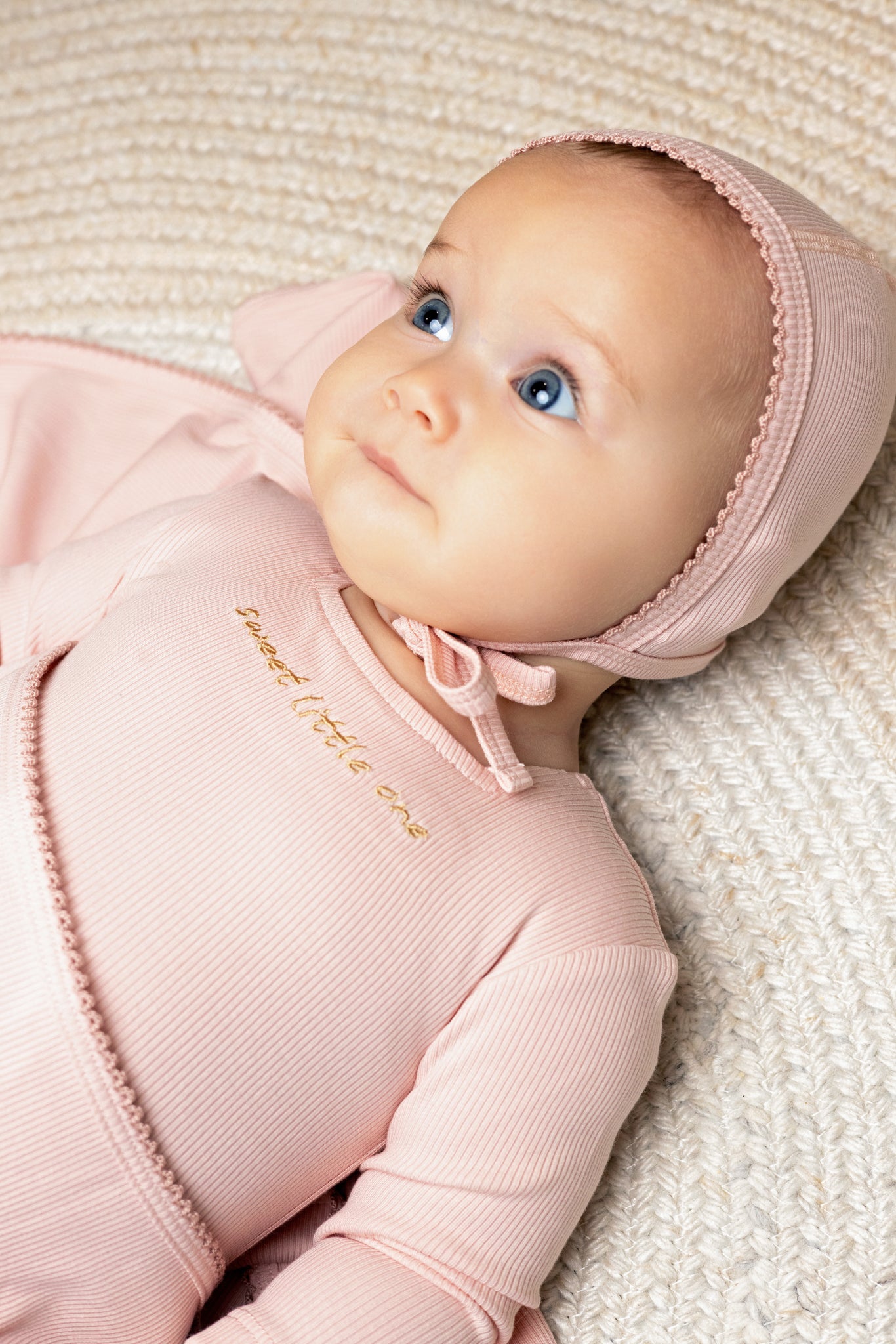 Sweet Little One Footie And Bonnet, Pink