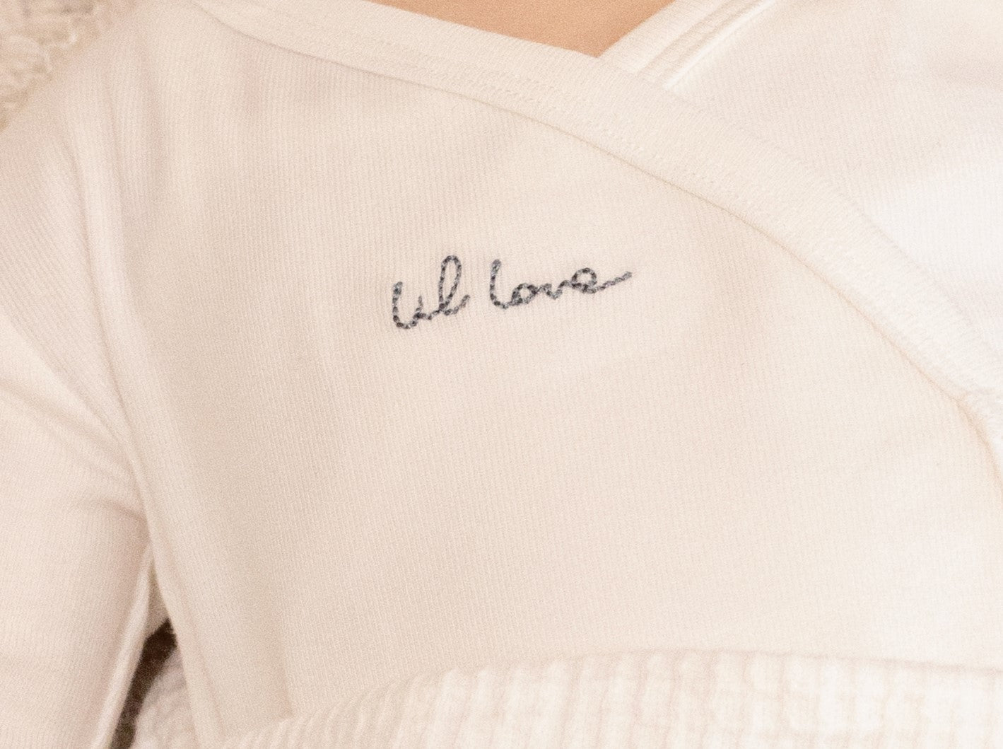 Lil Love Embroidered Wrap Footie, Blue Embroidery