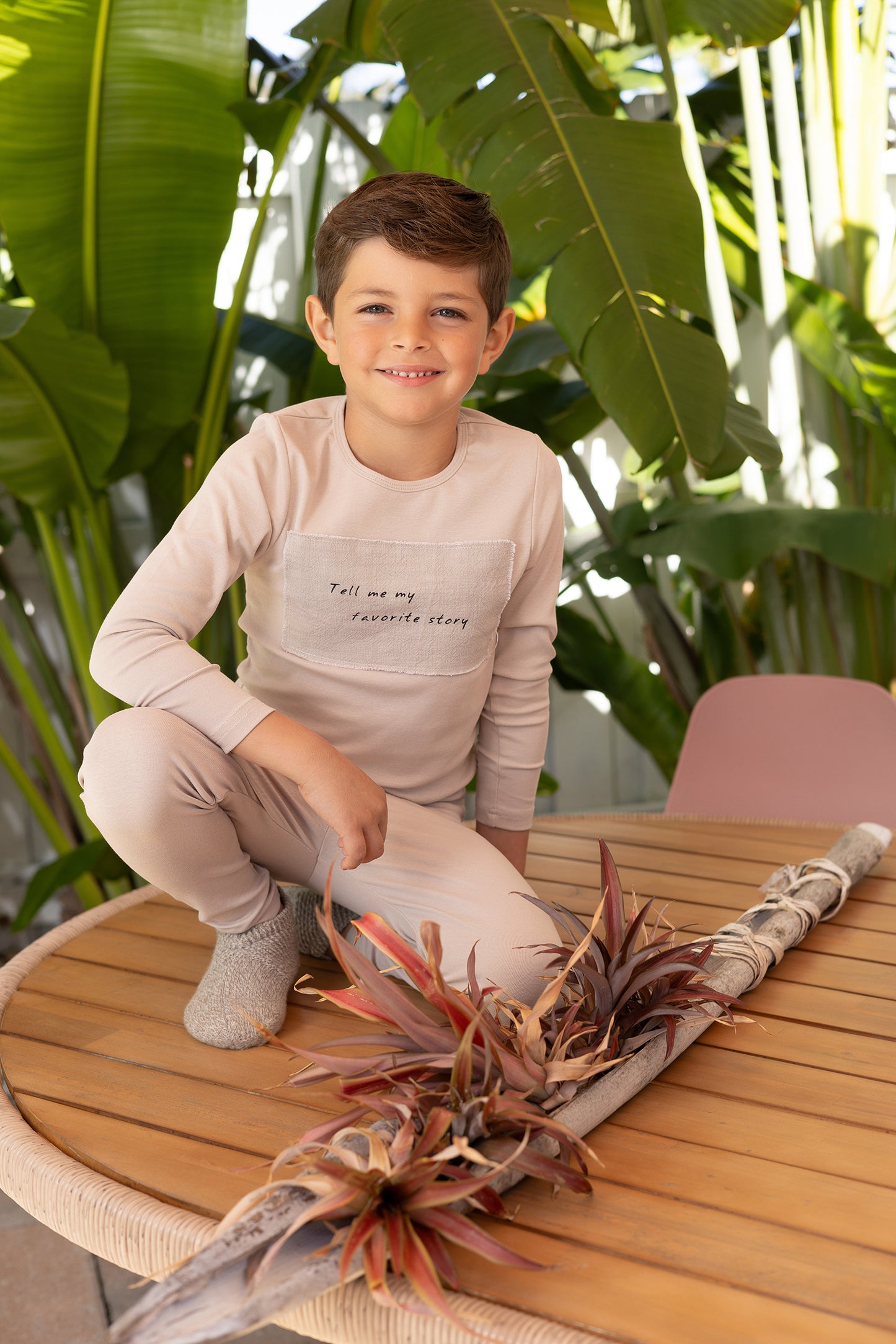 Boys Linen Patch Loungewear Set