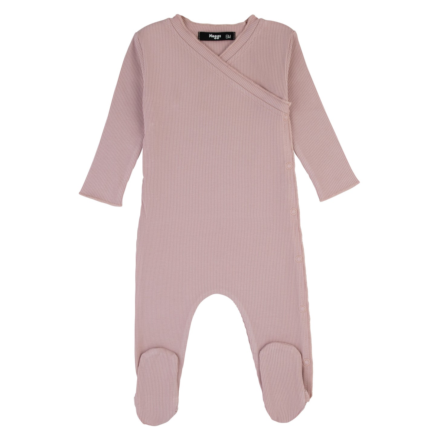Bamboo Ribbed Kimono Footie-Dusty Pink