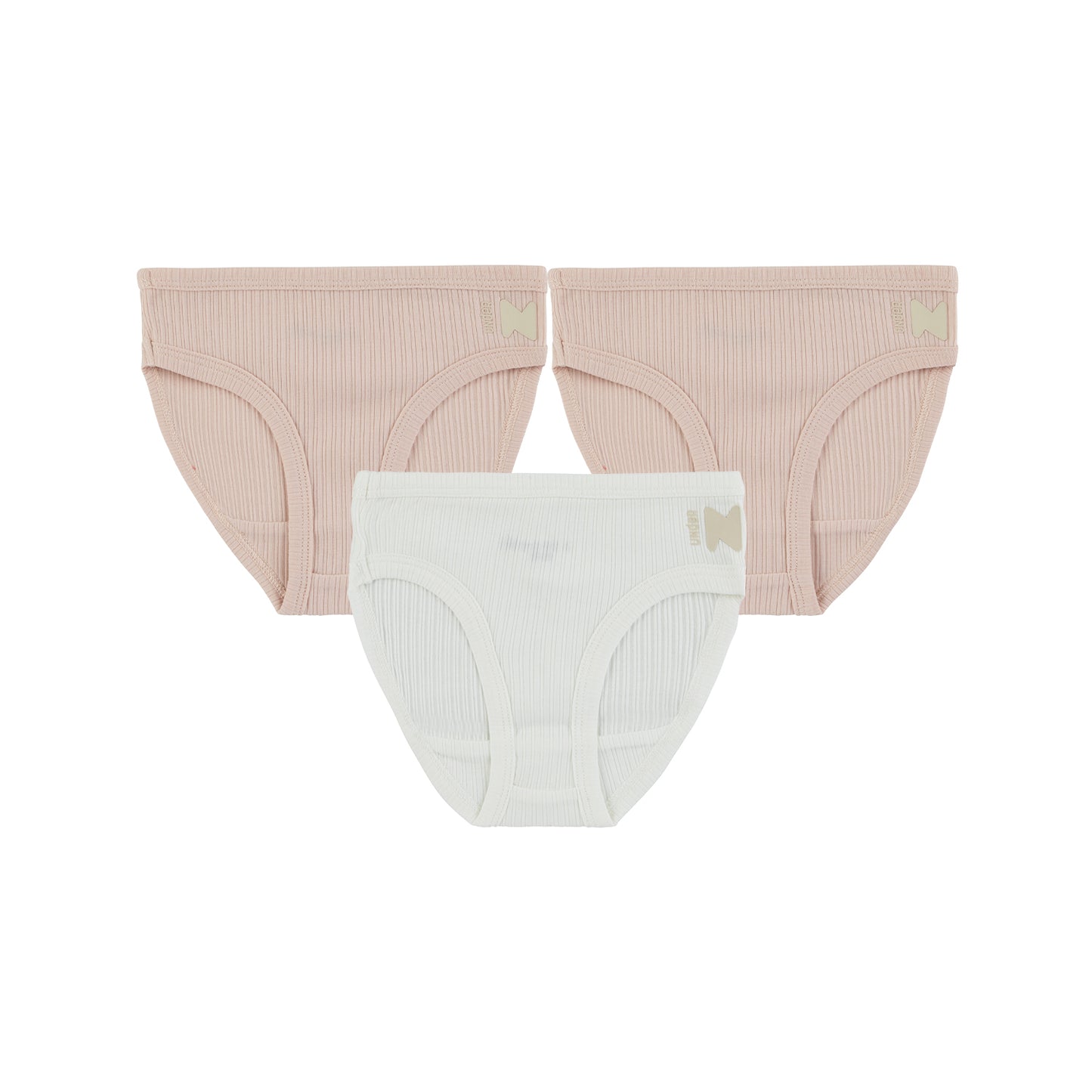Ribbed Mauve + White (3 Panties)