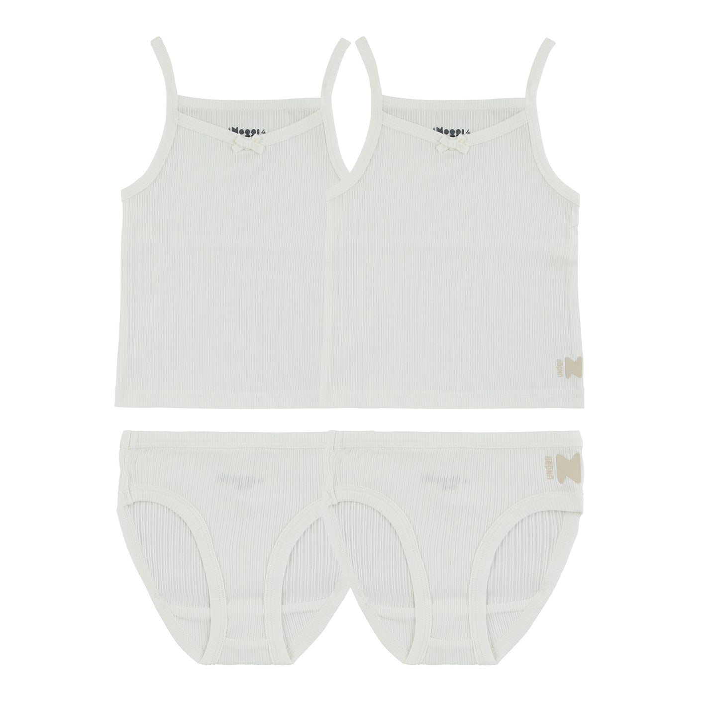 Ribbed White, Girl (2 Sets)
