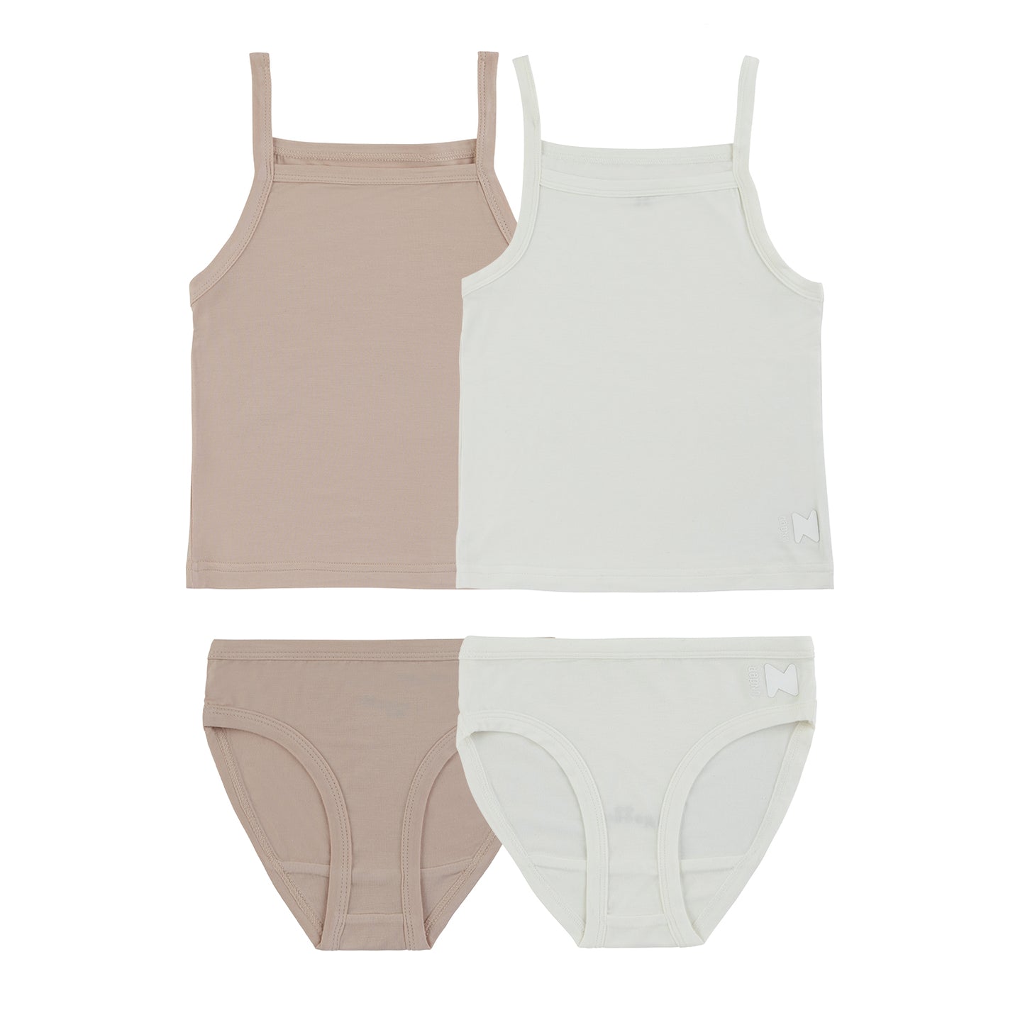 Bamboo Cotton Mauve + White (2 Sets)