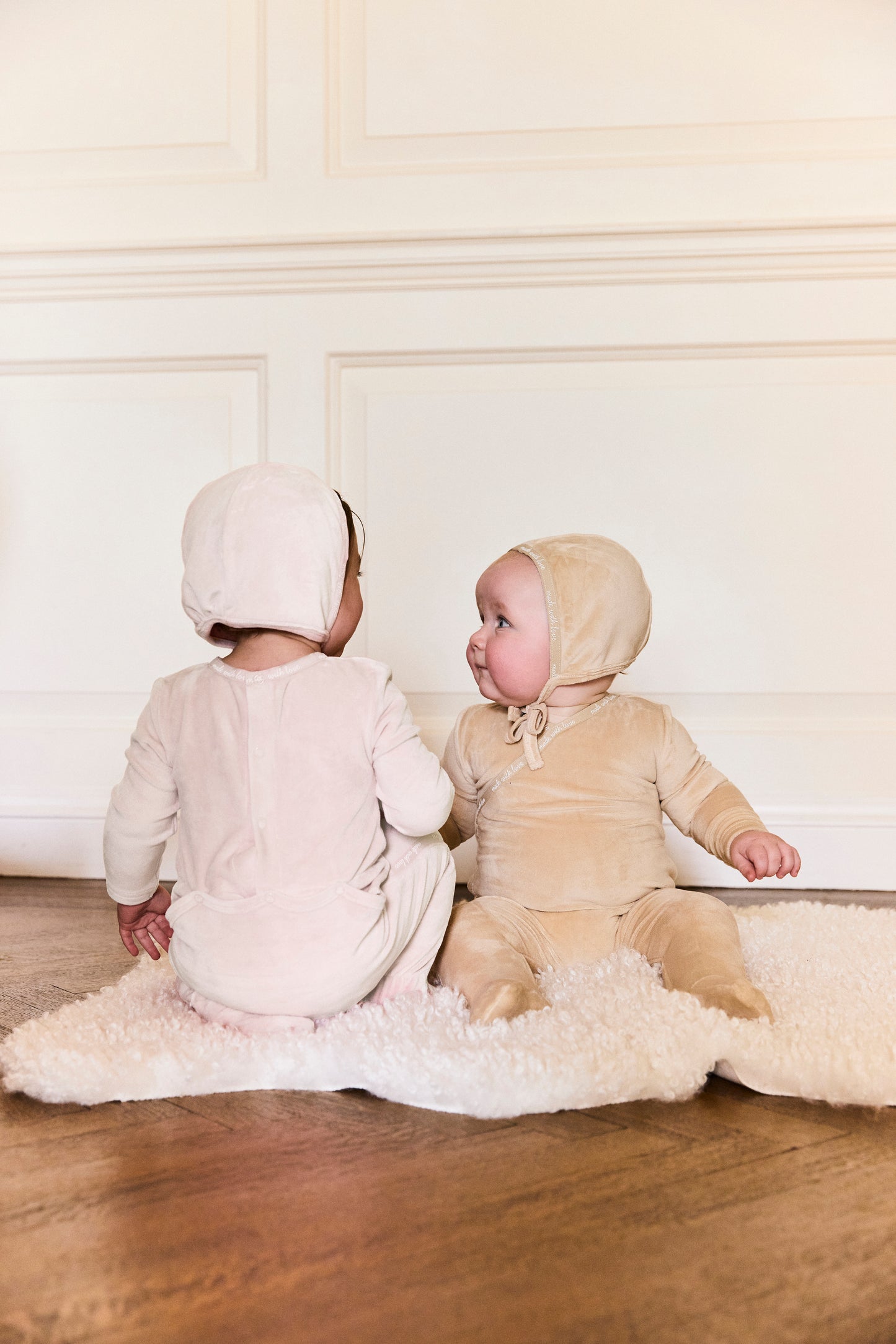 Worded Velour Wrap Trim Blanket