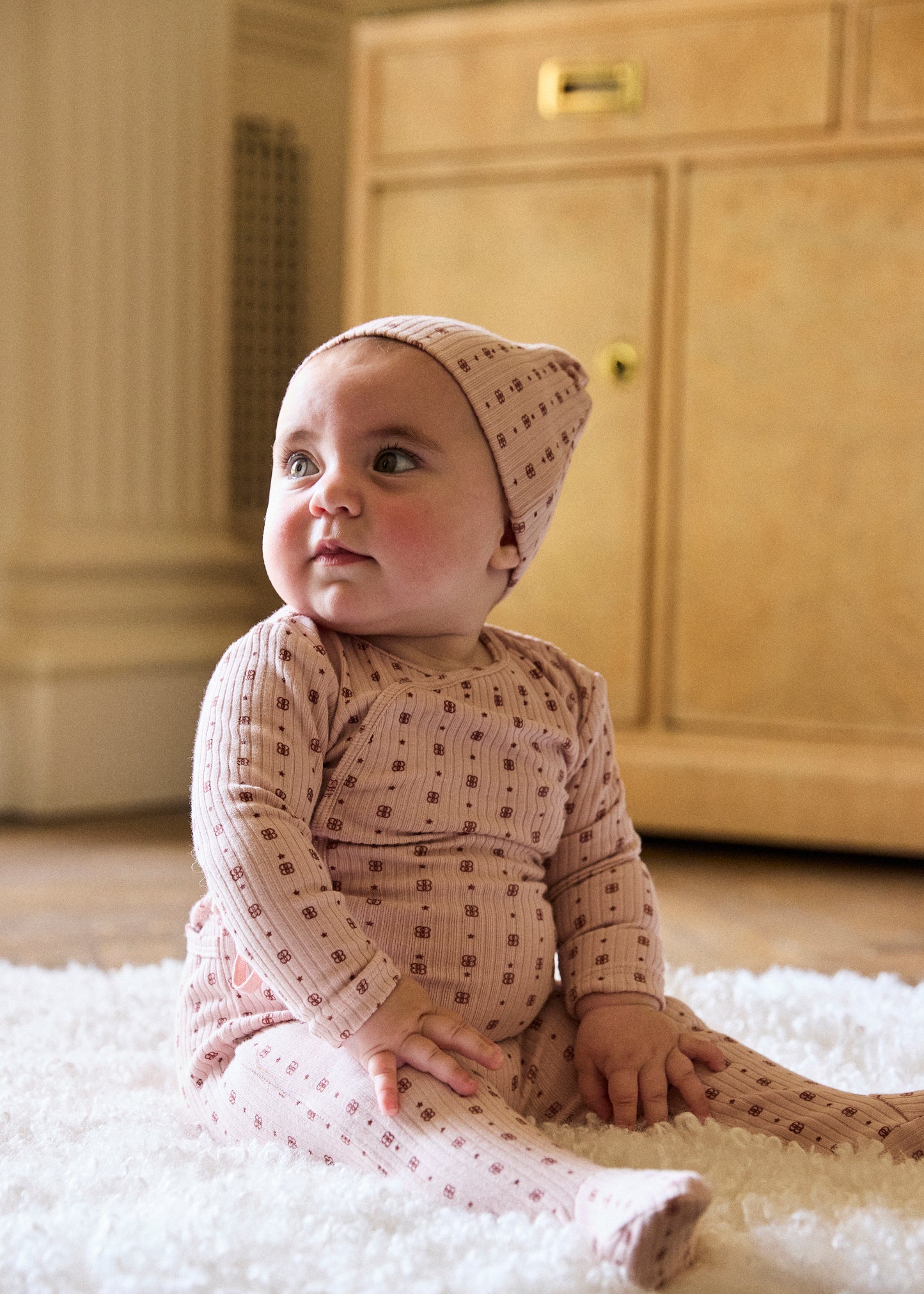 Printed Ribbed Beanie