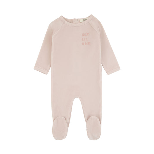 Velour Hey Lil One Footie, Girls