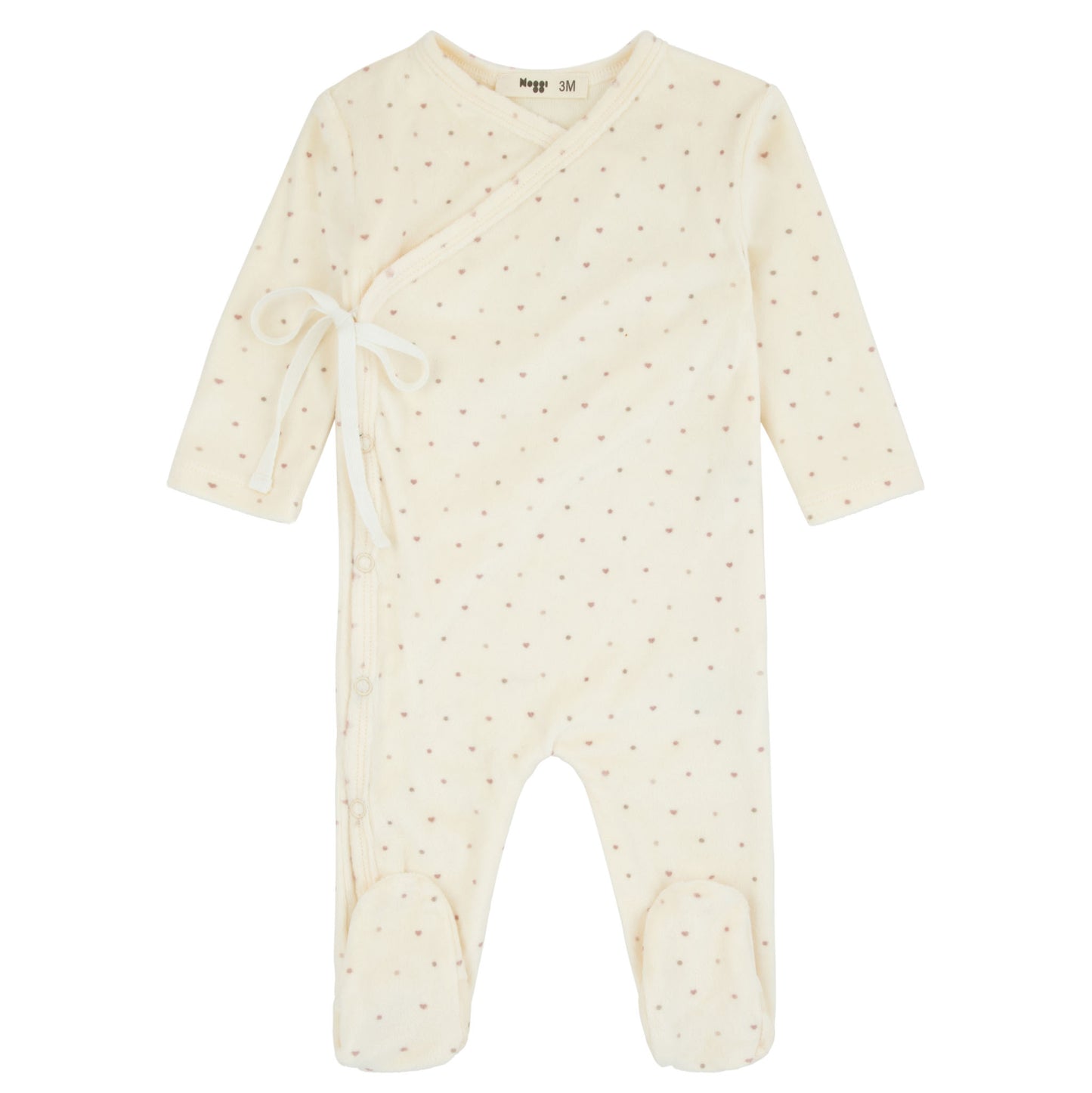 Velour Dot Pattern Wrap Footie