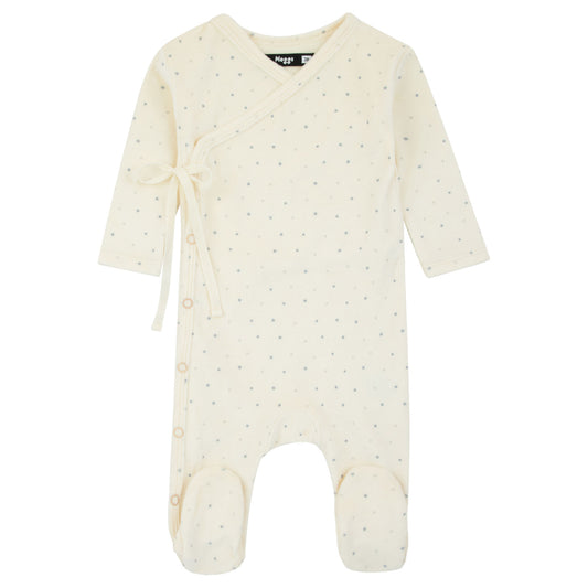 Velour Dot Pattern Wrap Footie