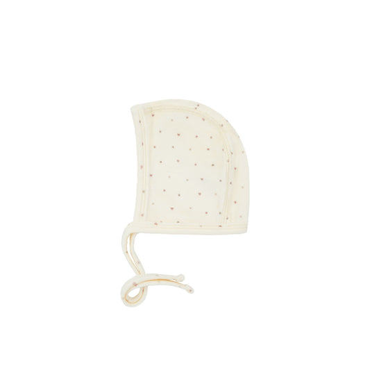 Velour Dot Pattern Velour Wrap Bonnet