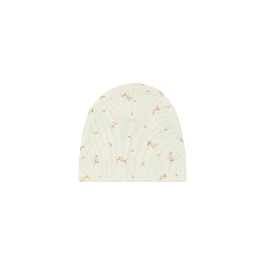 Bamboo Ribbed Floral Beanie