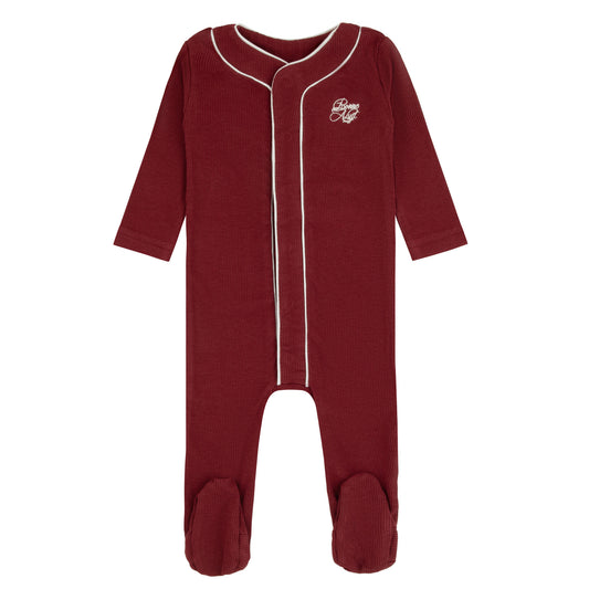 Bamboo Button Down Footie, Girls
