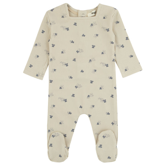 Bamboo Teddy Printed Footie, Boys