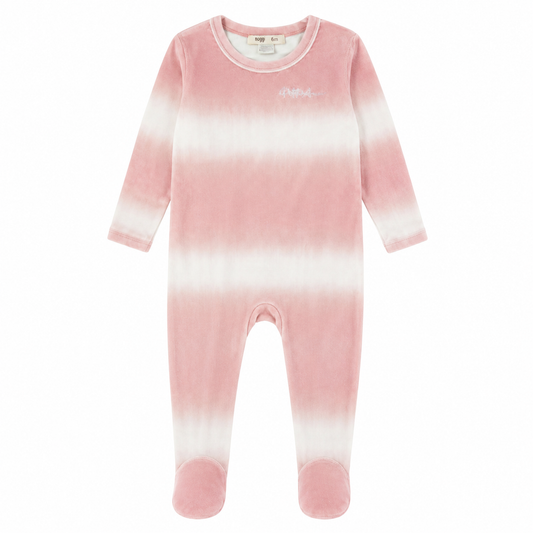 Velour Ombre Footie, Pink