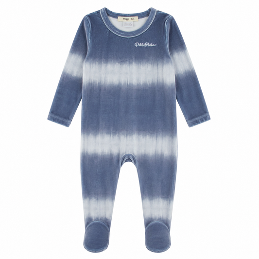 Velour Ombre Footie, Blue