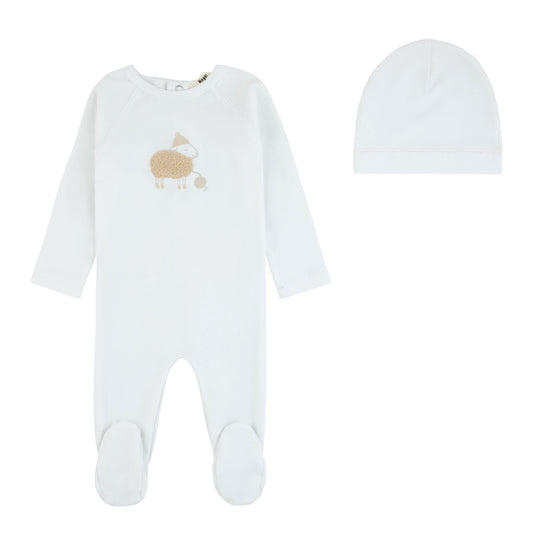 Fuzzy Sheep Footie And Beanie, Boys