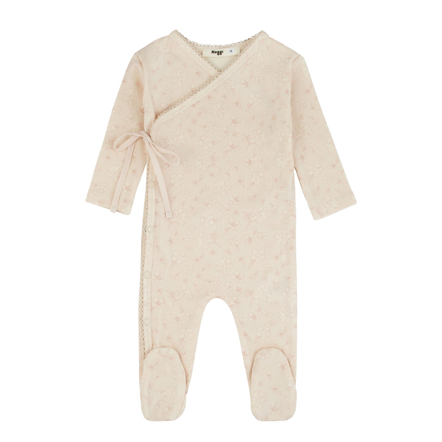 Ribbed Floral Wrap Footie