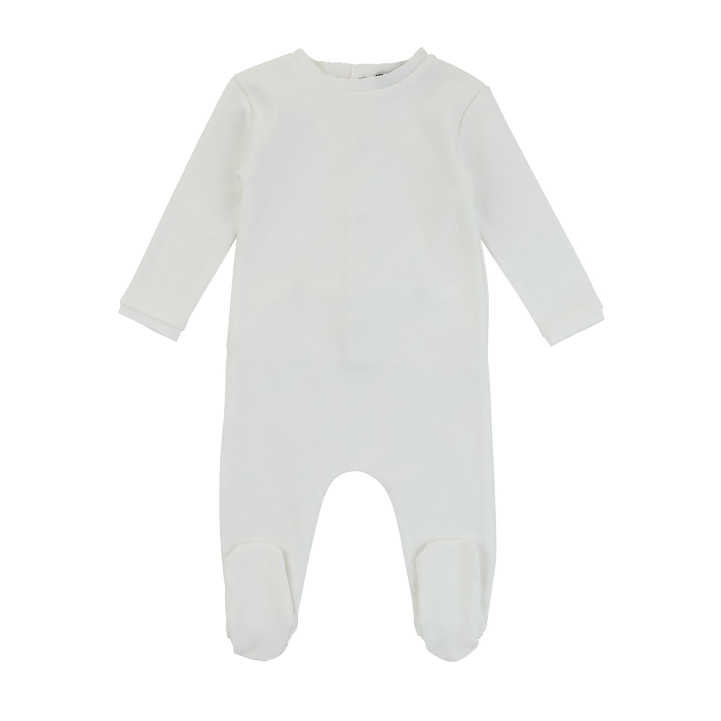 Raw Edge Trim Footie, Ivory Boy