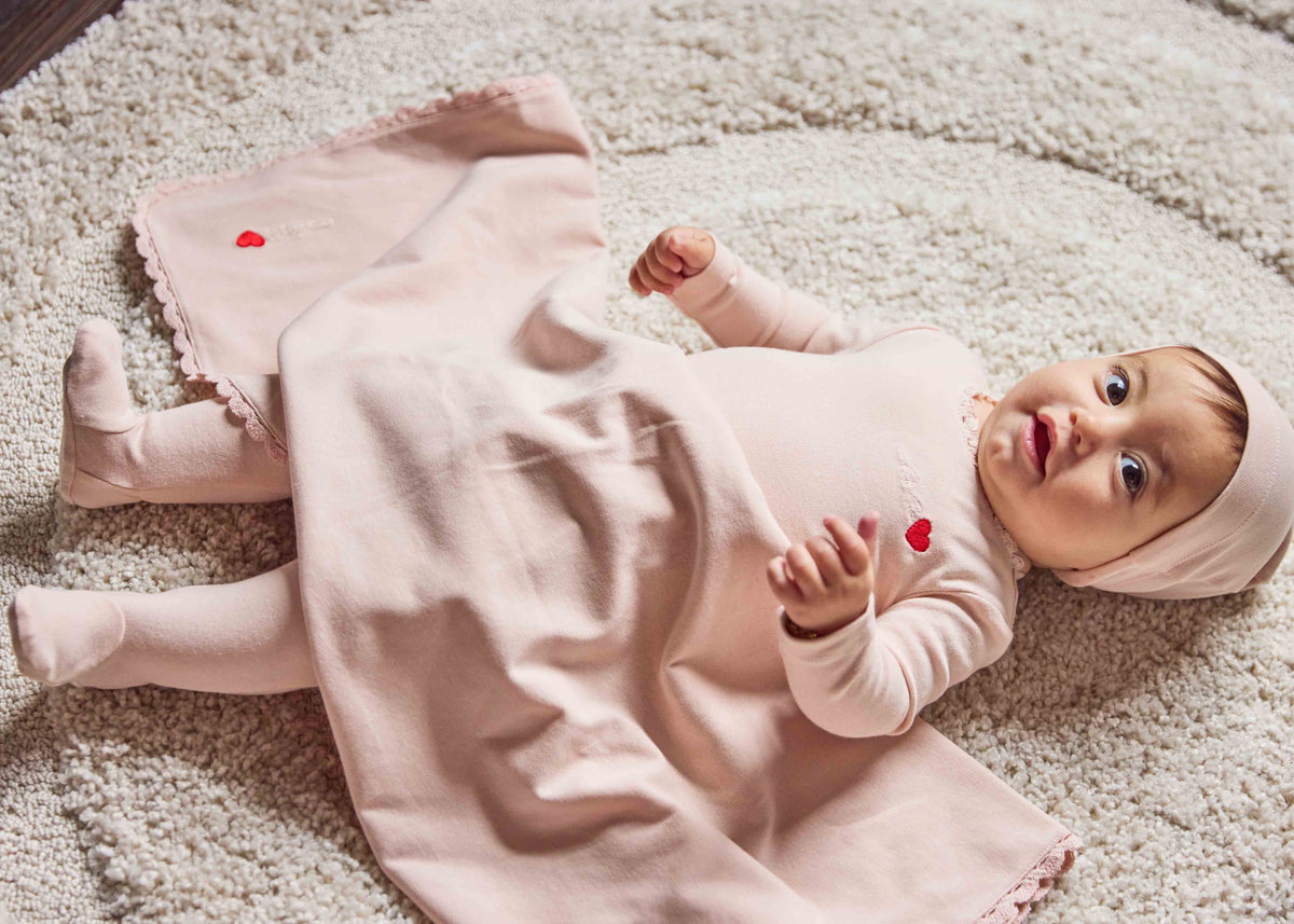 Bebe Heart Footie And Beanie