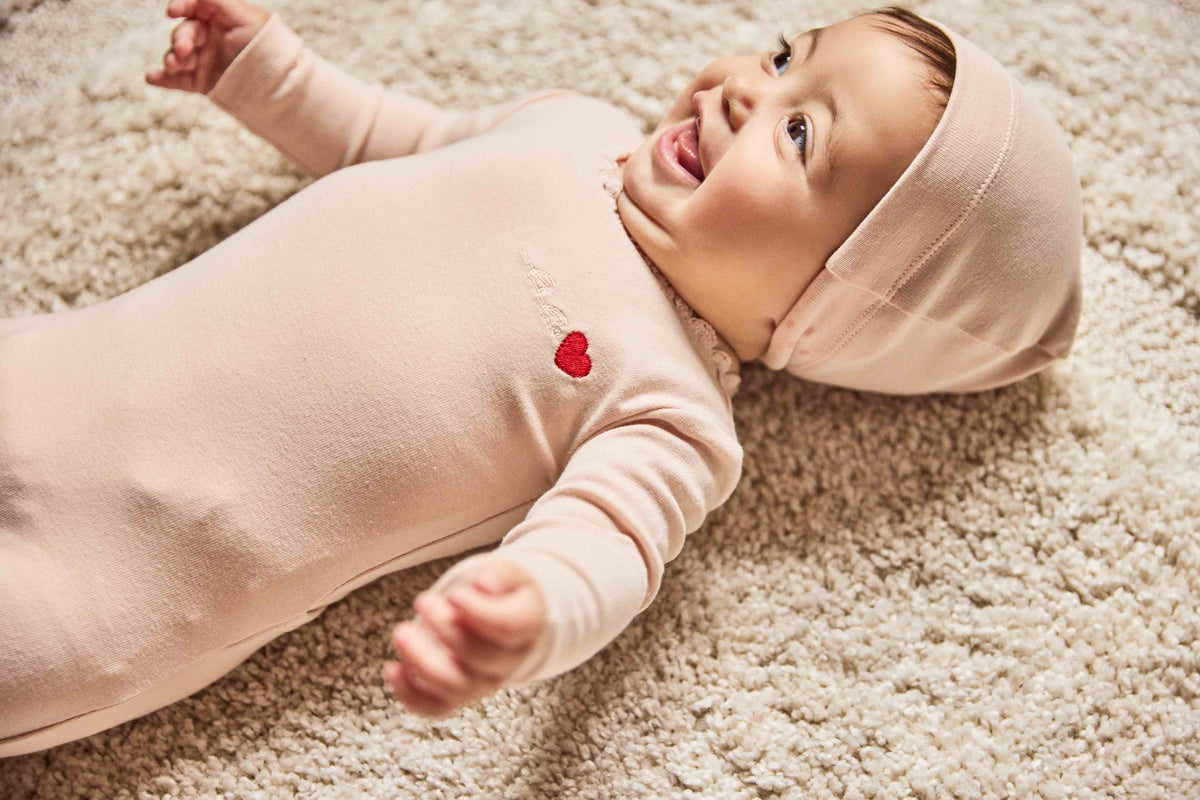 Bebe Heart Footie And Beanie