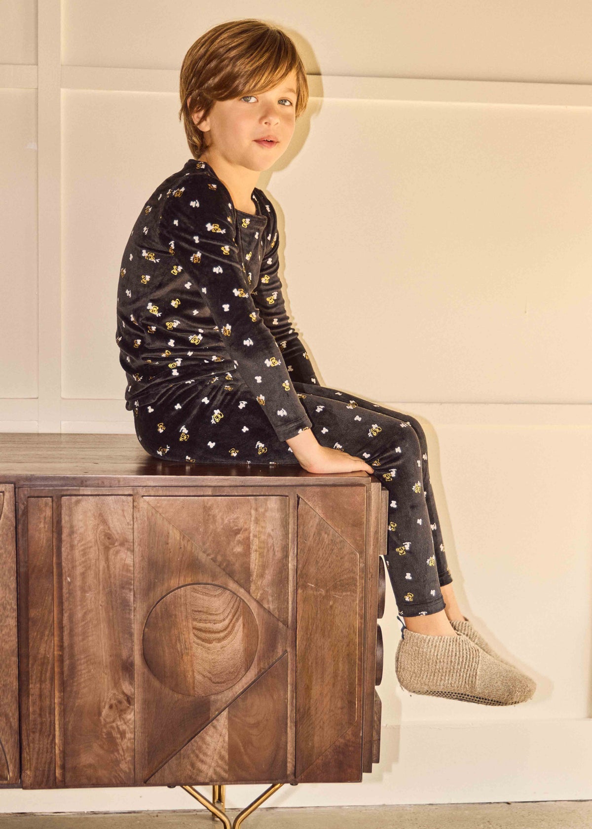 Velour Teddy Printed Loungewear Set