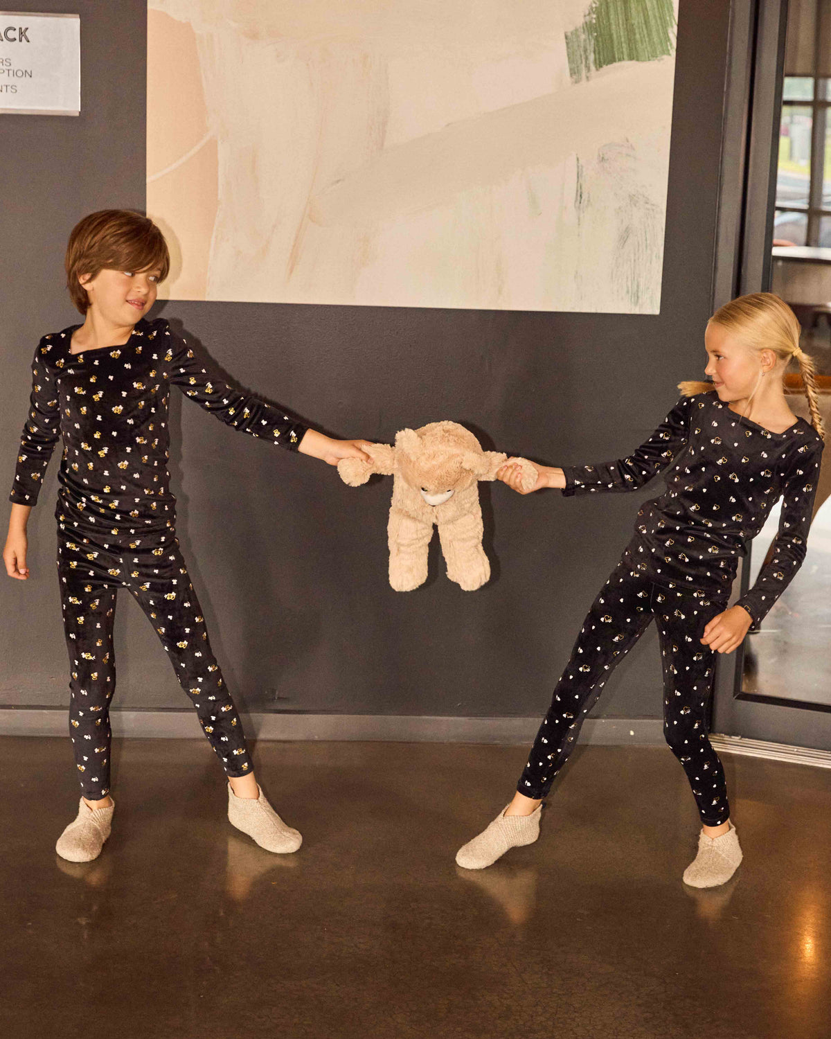 Velour Heart Printed Footie