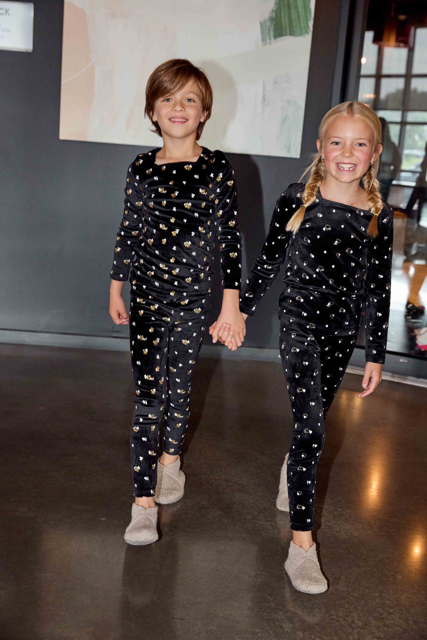 Velour Teddy Printed Loungewear Set
