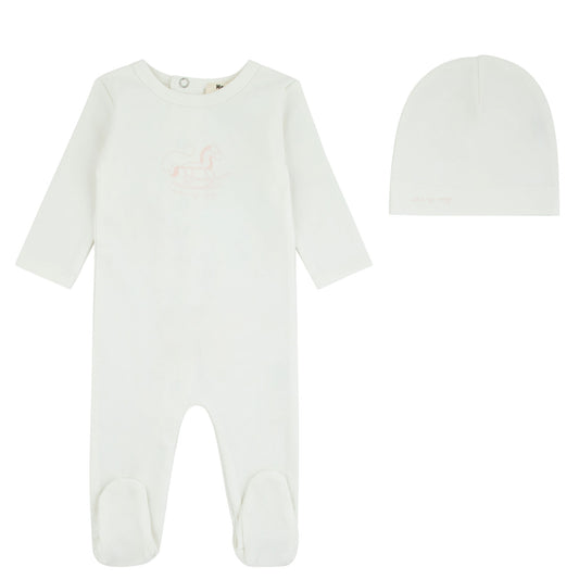 Rocking Horse Footie And Beanie, Girls