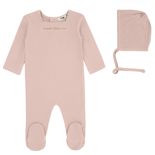 Sweet Little One Footie And Bonnet, Pink