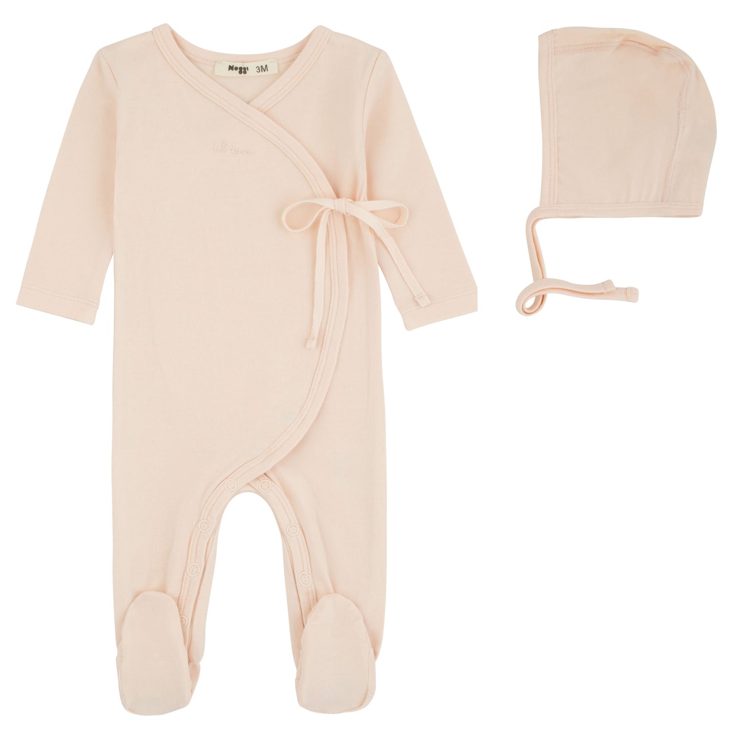 Lil Love Embroidered Wrap Footie And Bonnet, Pink