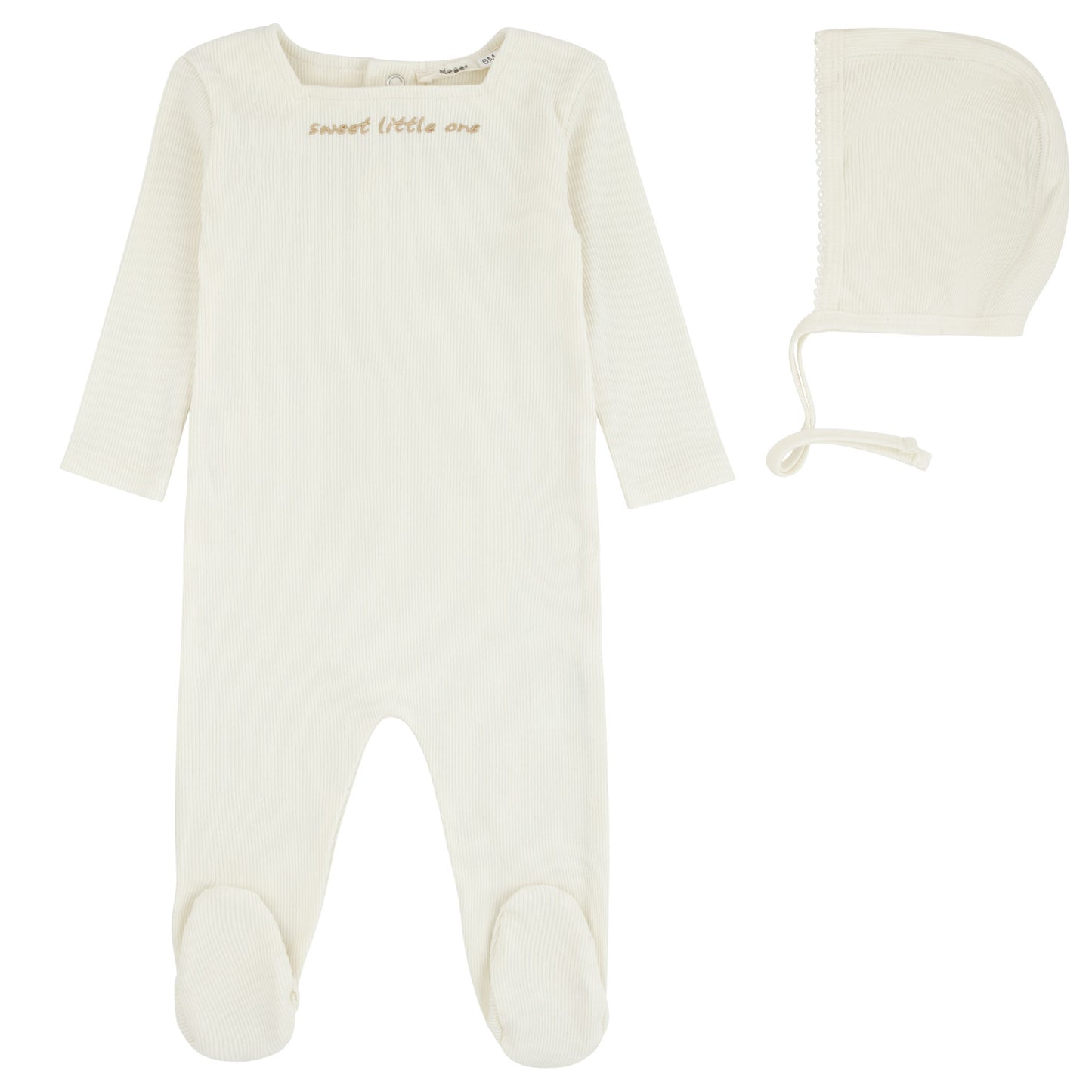 Sweet Little One Footie And Bonnet, Ivory