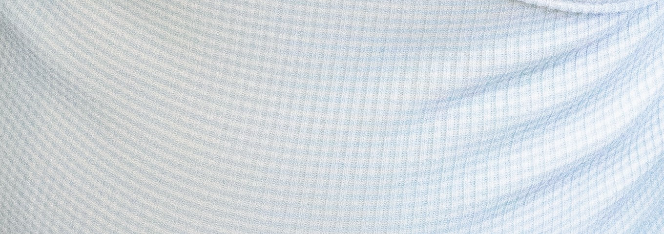 Bamboo Ribbed Striped Wrap Footie And Beanie, Blue
