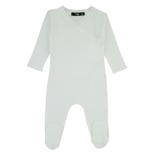 Bamboo Ribbed Kimono Footie-Ivory