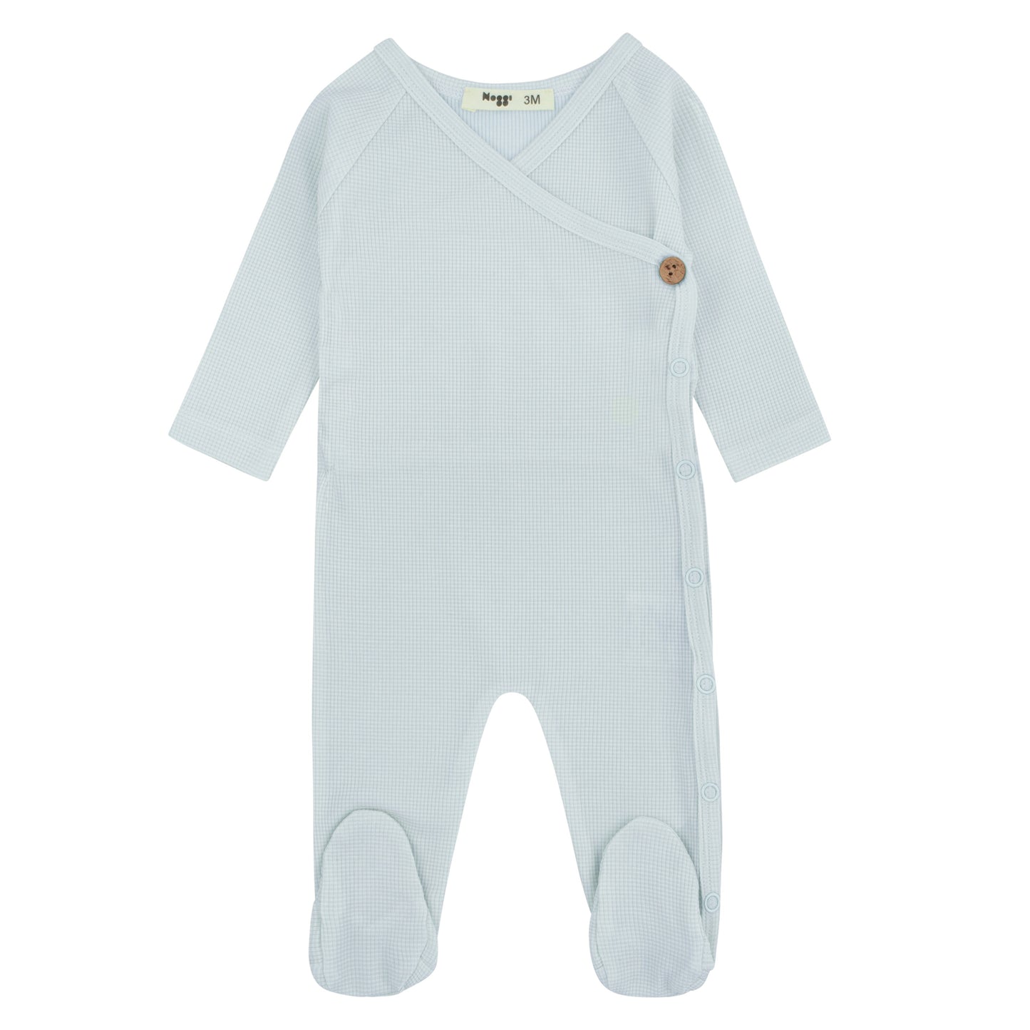 Bamboo Ribbed Striped Wrap Footie, Blue