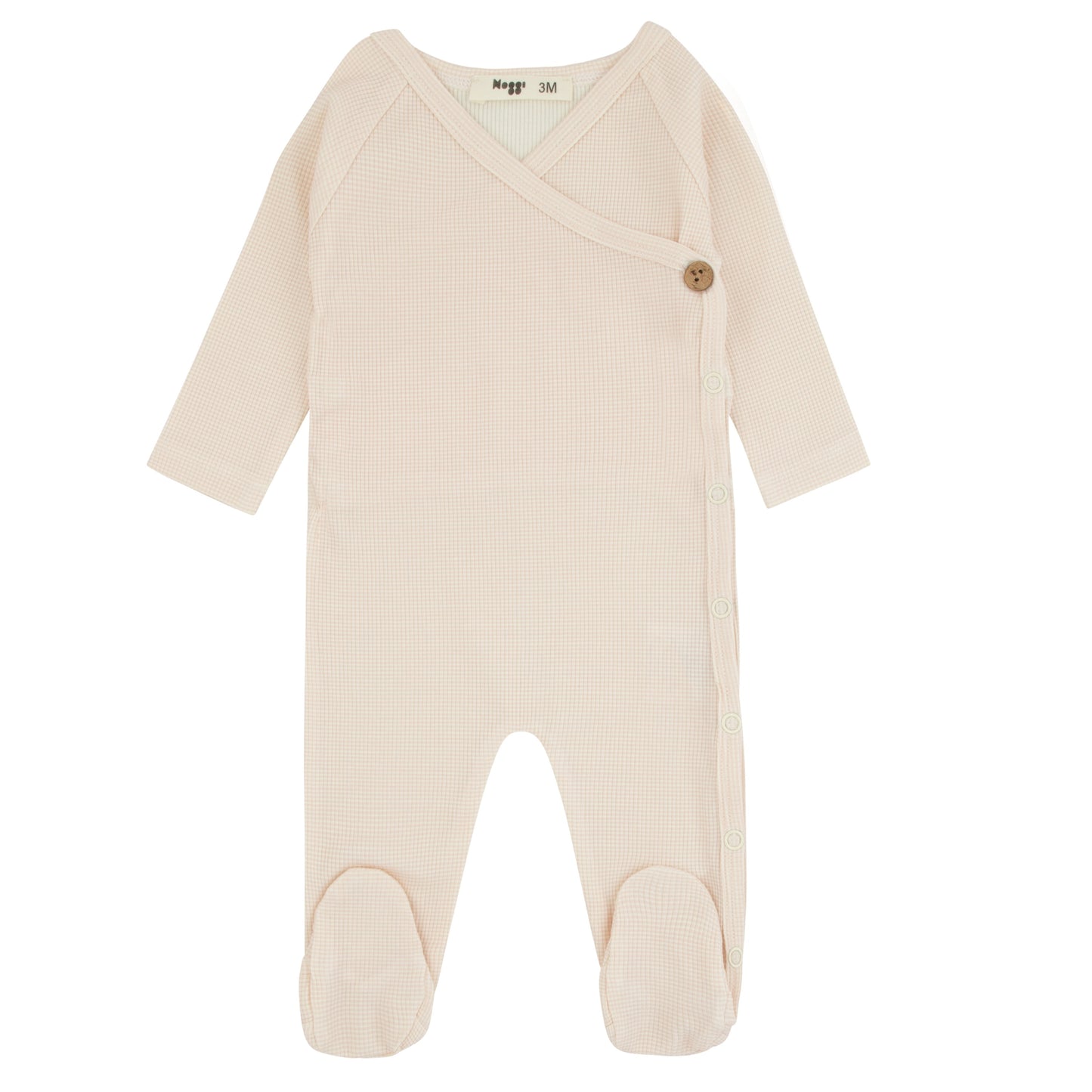 Bamboo Ribbed Striped Wrap Footie, Pink