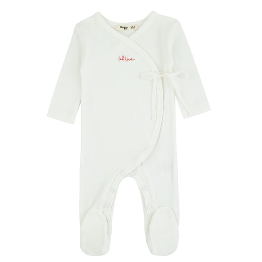 Lil Love Embroidered Wrap Footie, Red Embroidery