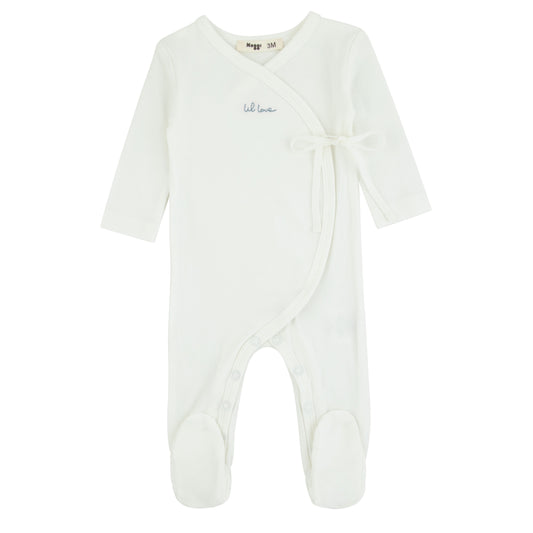 Lil Love Embroidered Wrap Footie, Blue Embroidery
