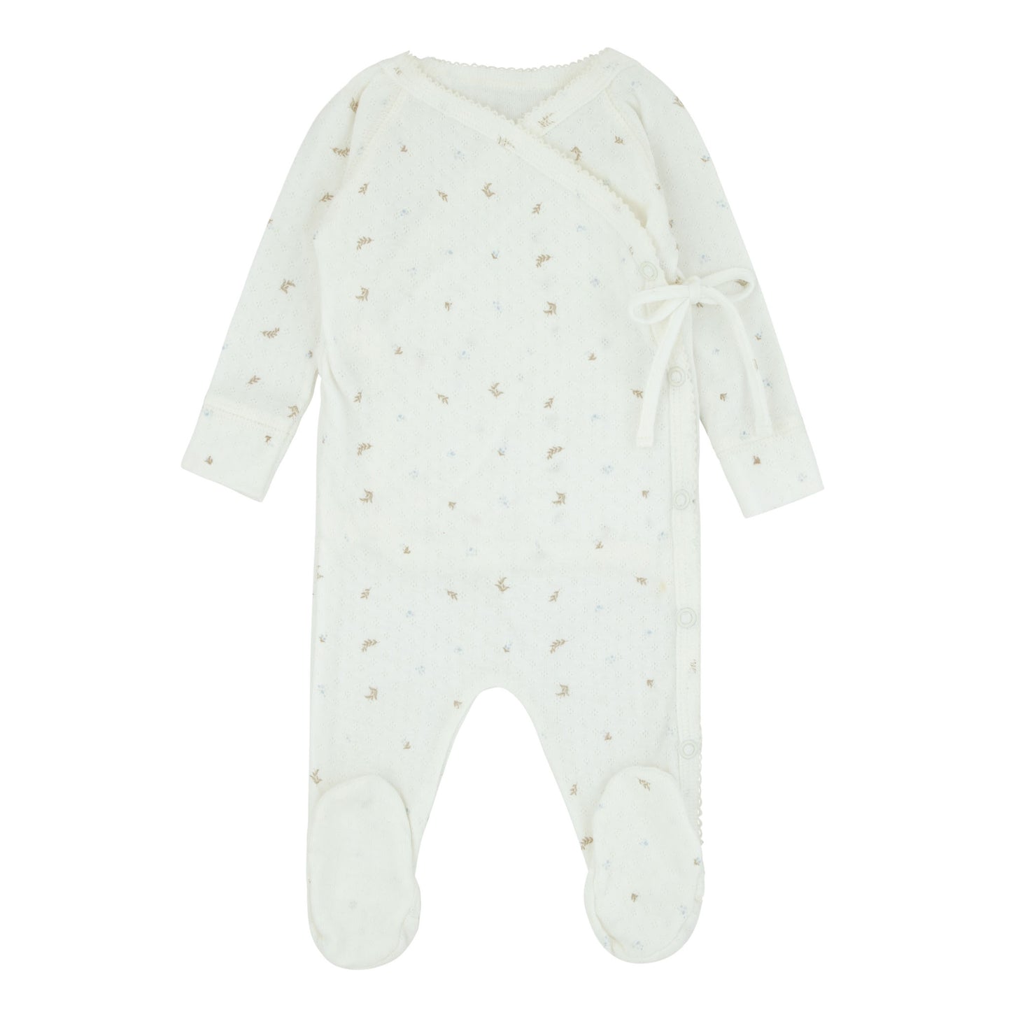Pointelle Printed Wrap Footie, Boys