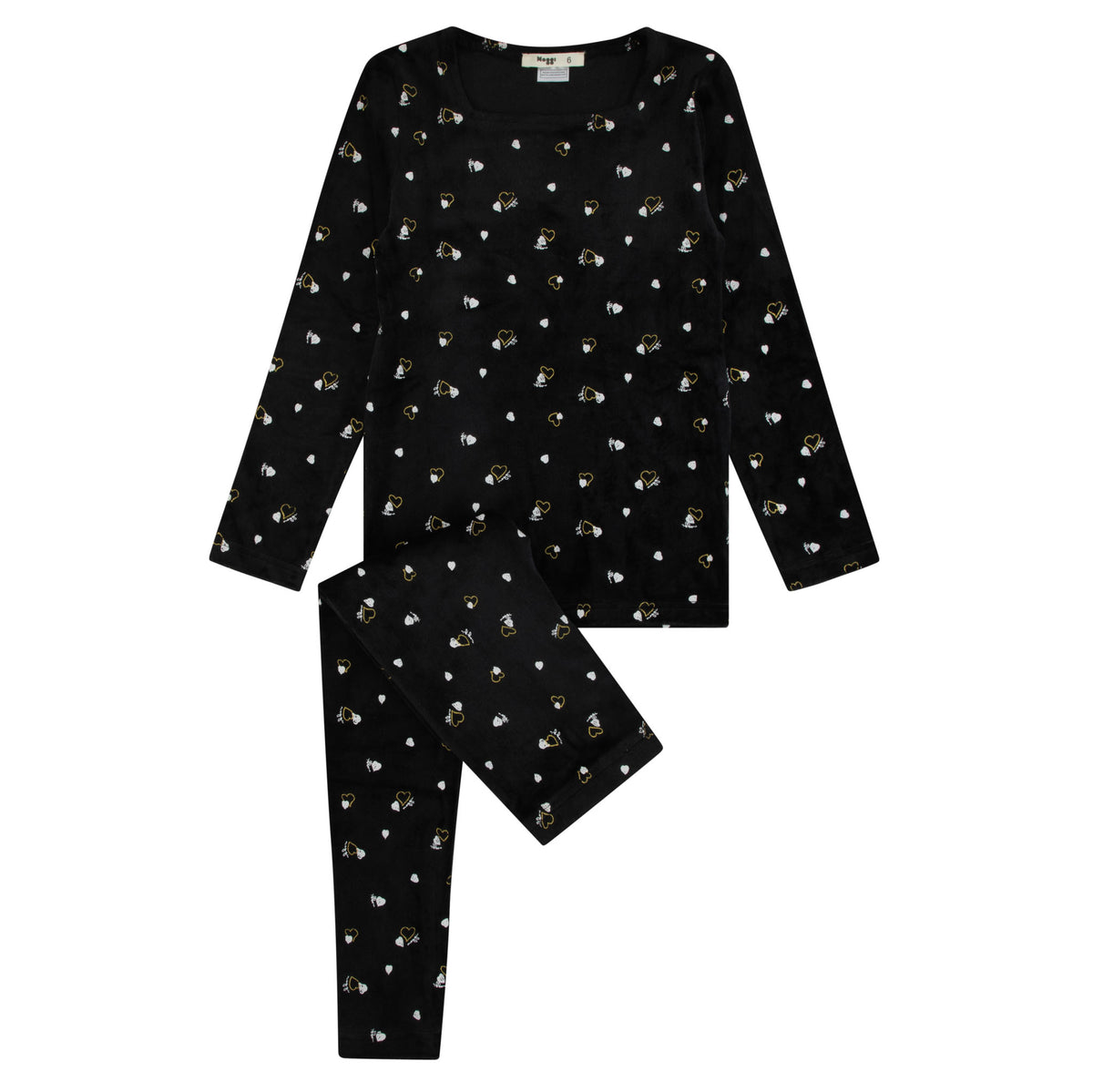 Velour Heart Printed Loungewear Set