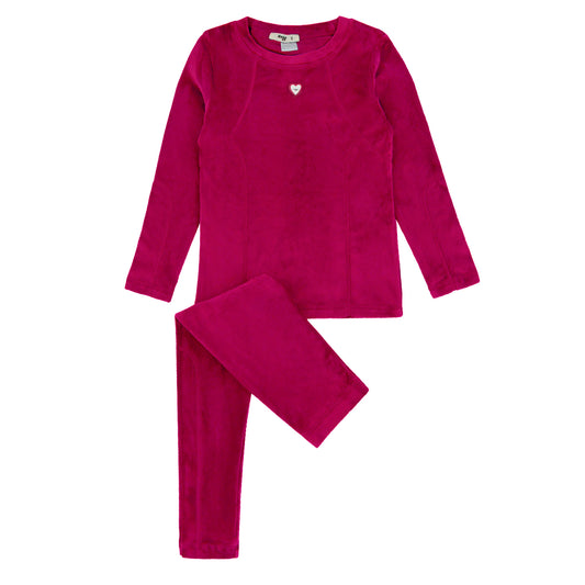Velour Seams Loungewear Set, Pink