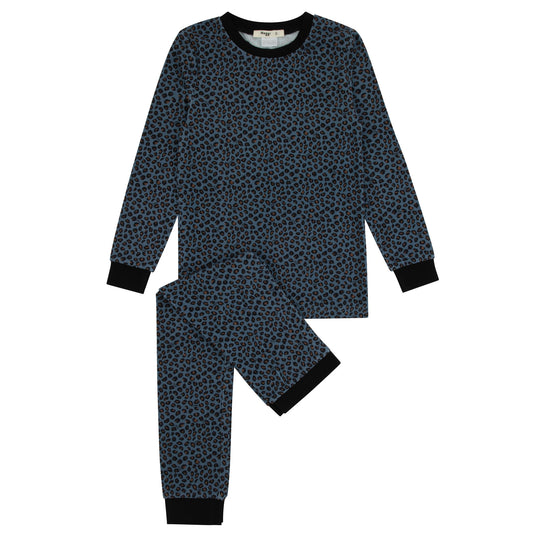 Bamboo Leopard Loungewear Set, Blue
