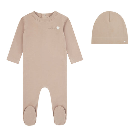 Bebe Heart Footie And Beanie, Boys
