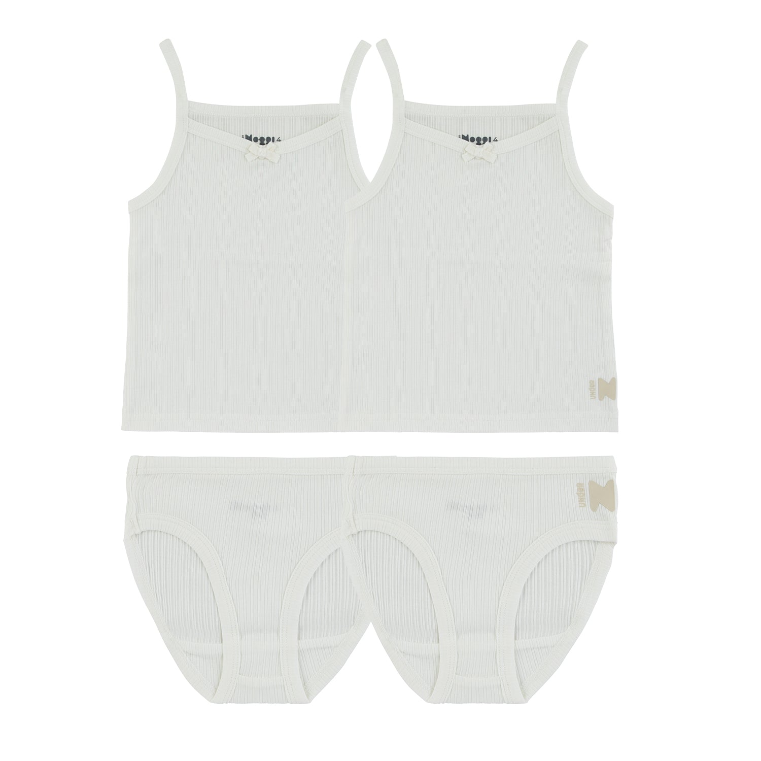 Ribbed White, Girl (2 Sets) – NoggiWear