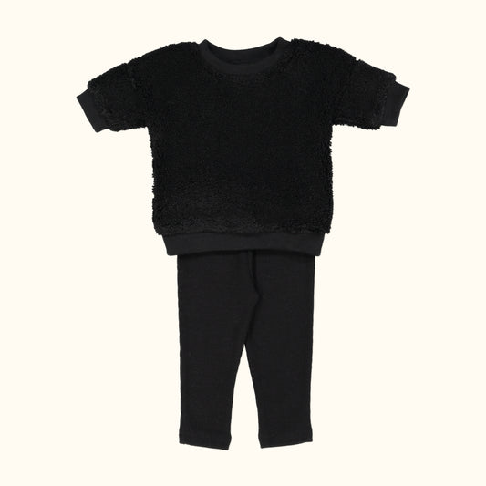 Black Sherpa Baby Set