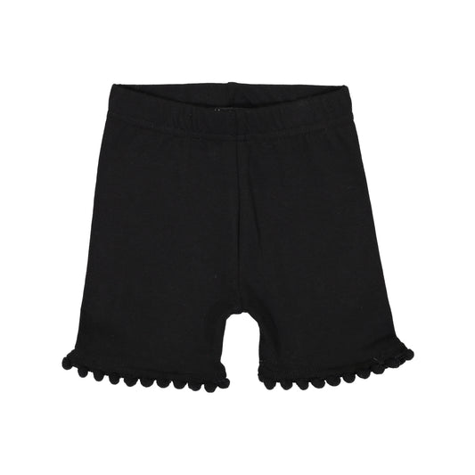 Black Pompom Trim Shorties