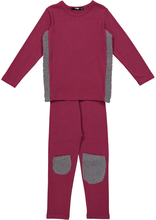 Sherpa Loungewear Set, Raspberry