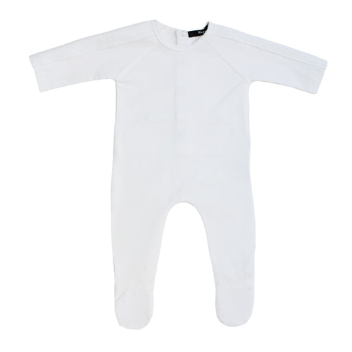 Ivory Velour Trim and Wings Footie