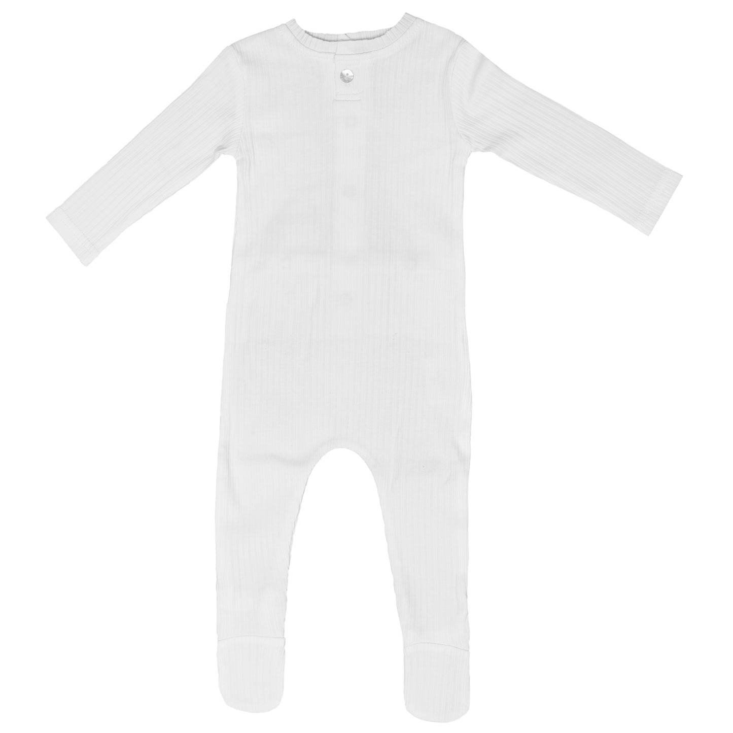 Ribbed Trim Footie, Ivory Boy